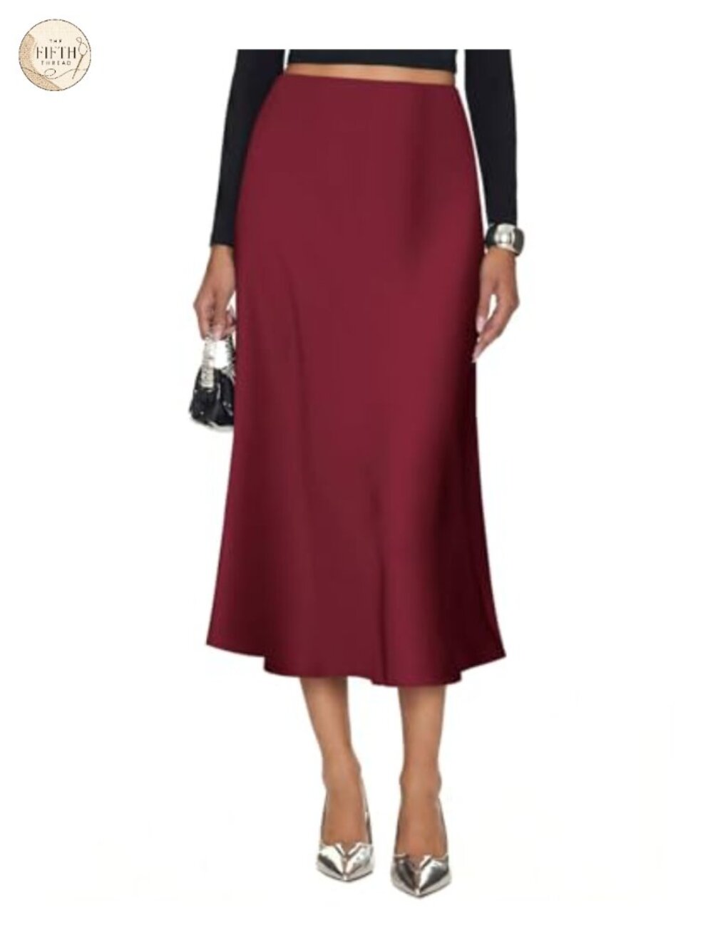 Women's Silk Satin Midi Skirt High Waisted Leopard Print A-Line Party